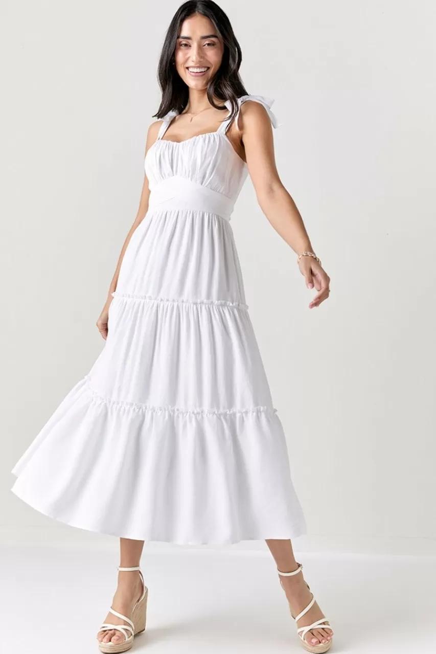 Francesca's Marci Tie Strap Midi Dress