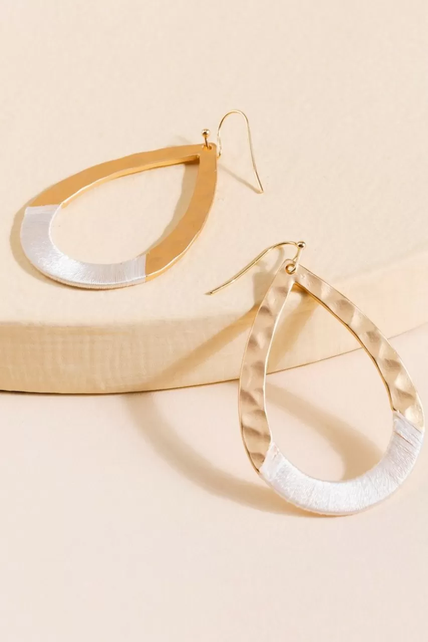 Francesca's Mariah Hammered Teardrop Hoop Earrings