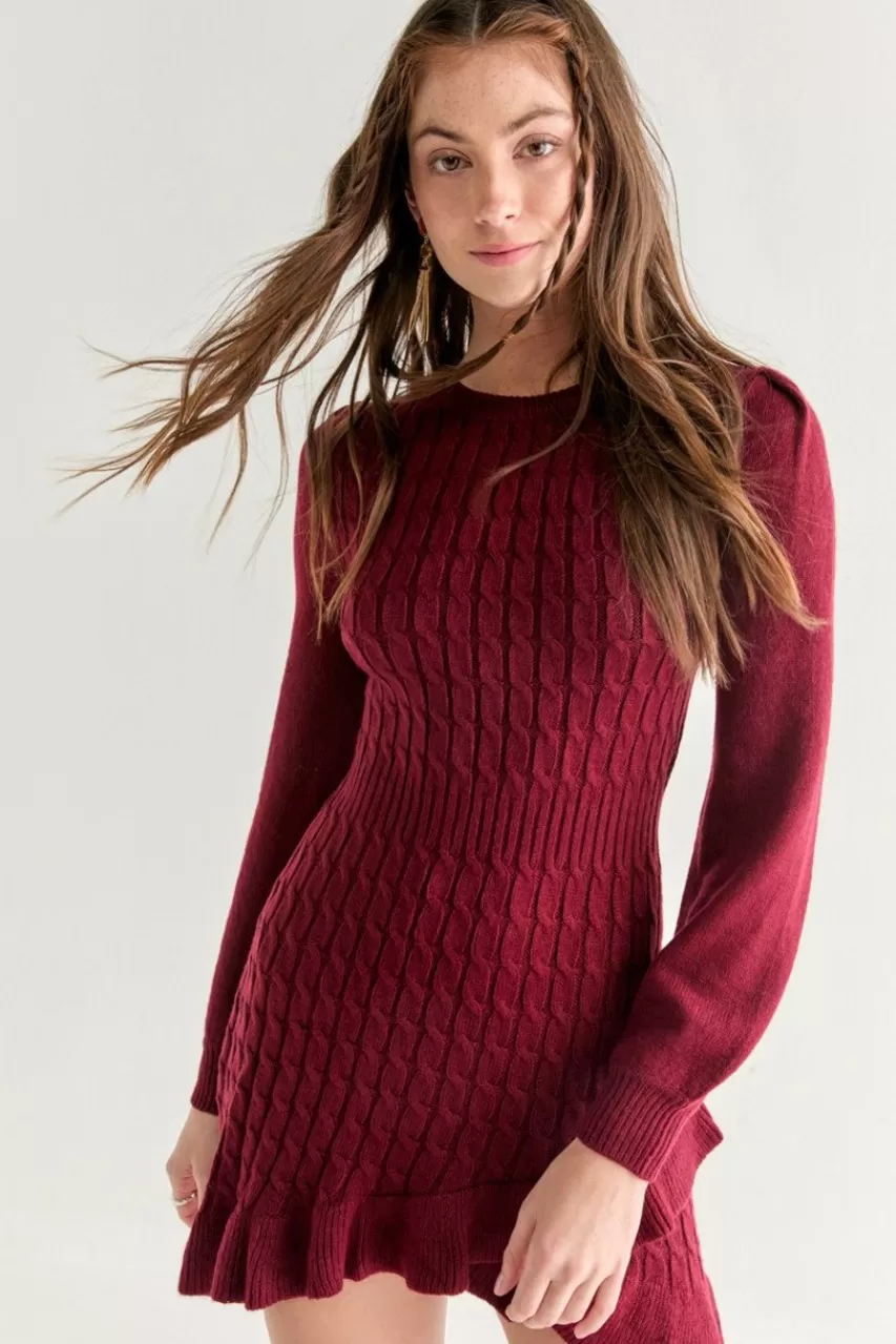 Francesca's Marianne Asymmetrical Sweater Dress