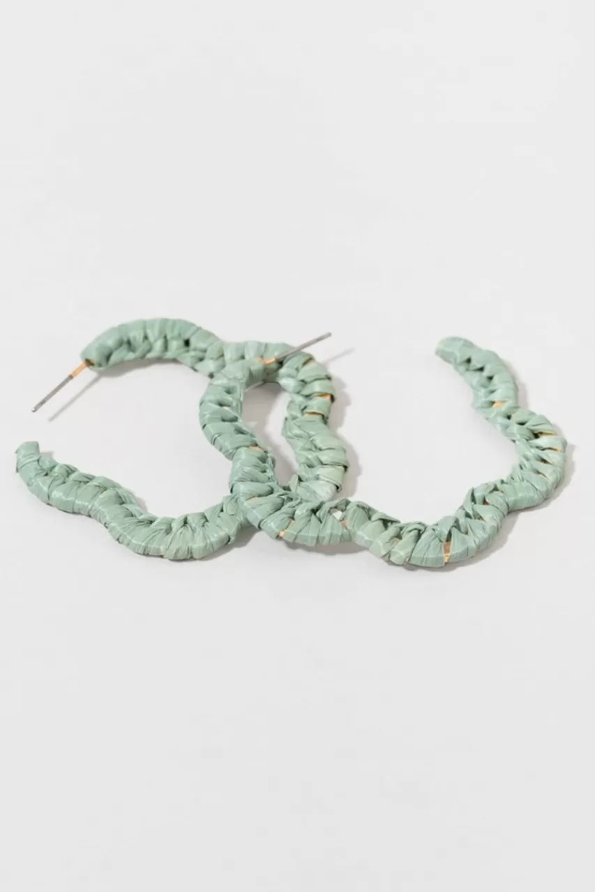 Francesca's Marilyn Raffia Flower Hoop Earrings