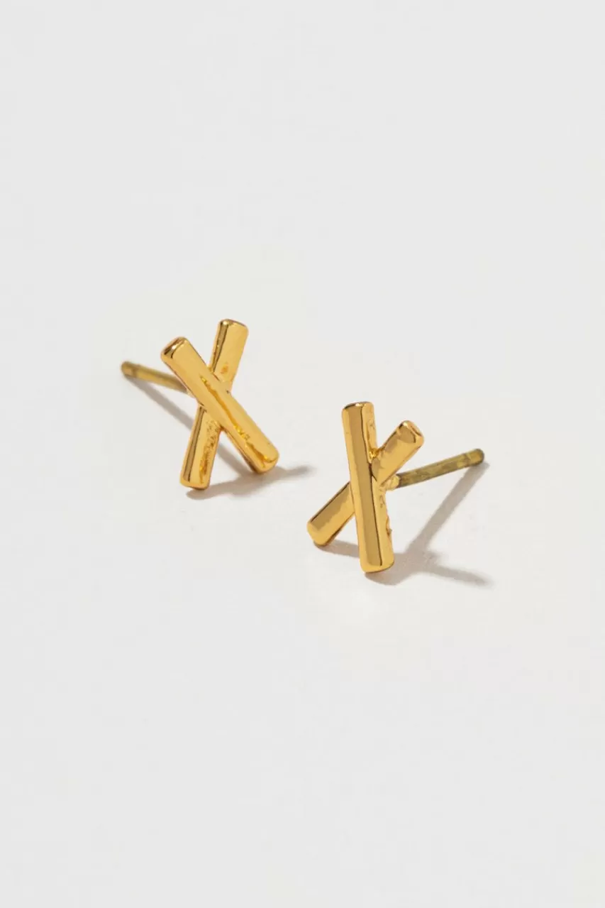 Francesca's Marion Small En X Stud Earrings