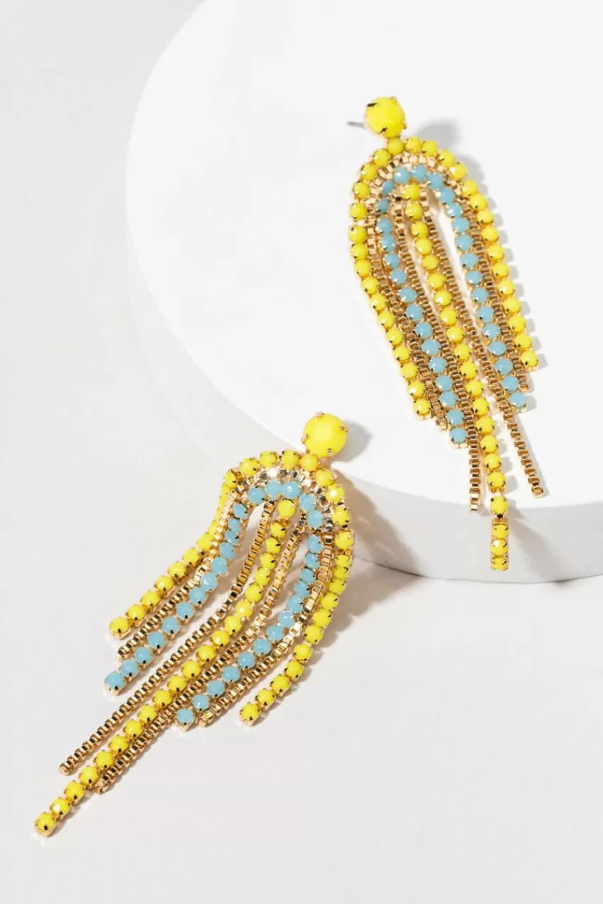 Francesca's Marylin Two Tone Chandelier Earrings