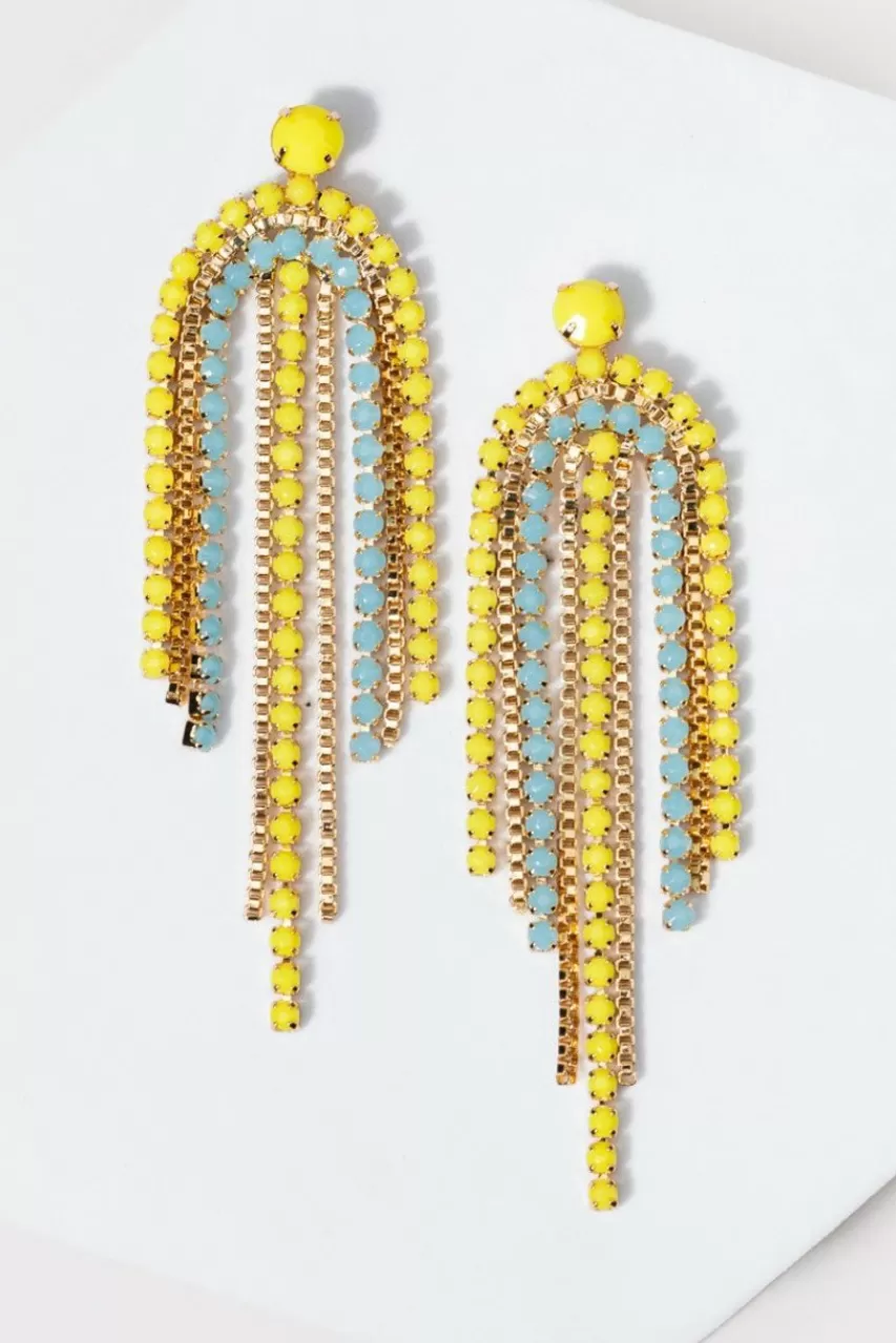 Francesca's Marylin Two Tone Chandelier Earrings