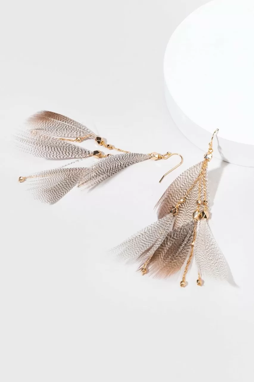 Francesca's Maya Feather Drop Earrings