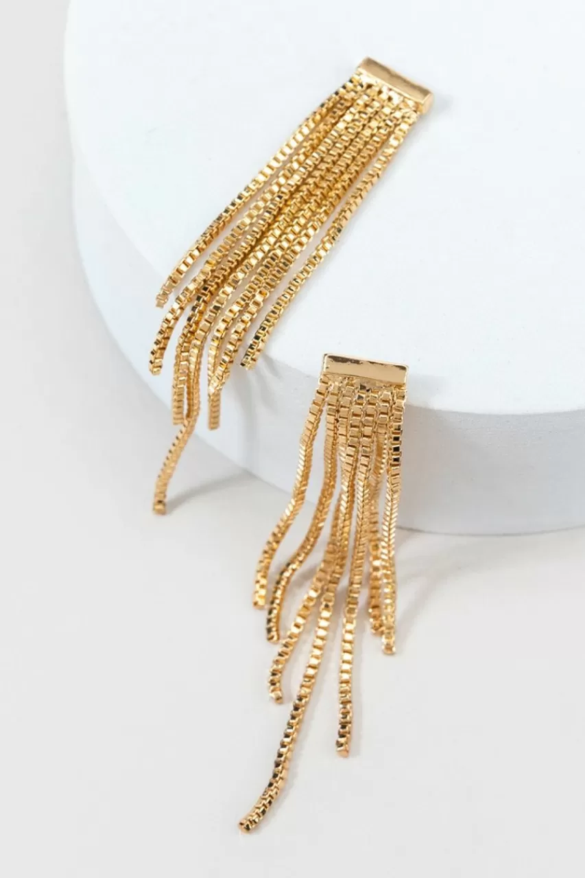 Francesca's Melody Liquid Metal Chain Drop Earrings