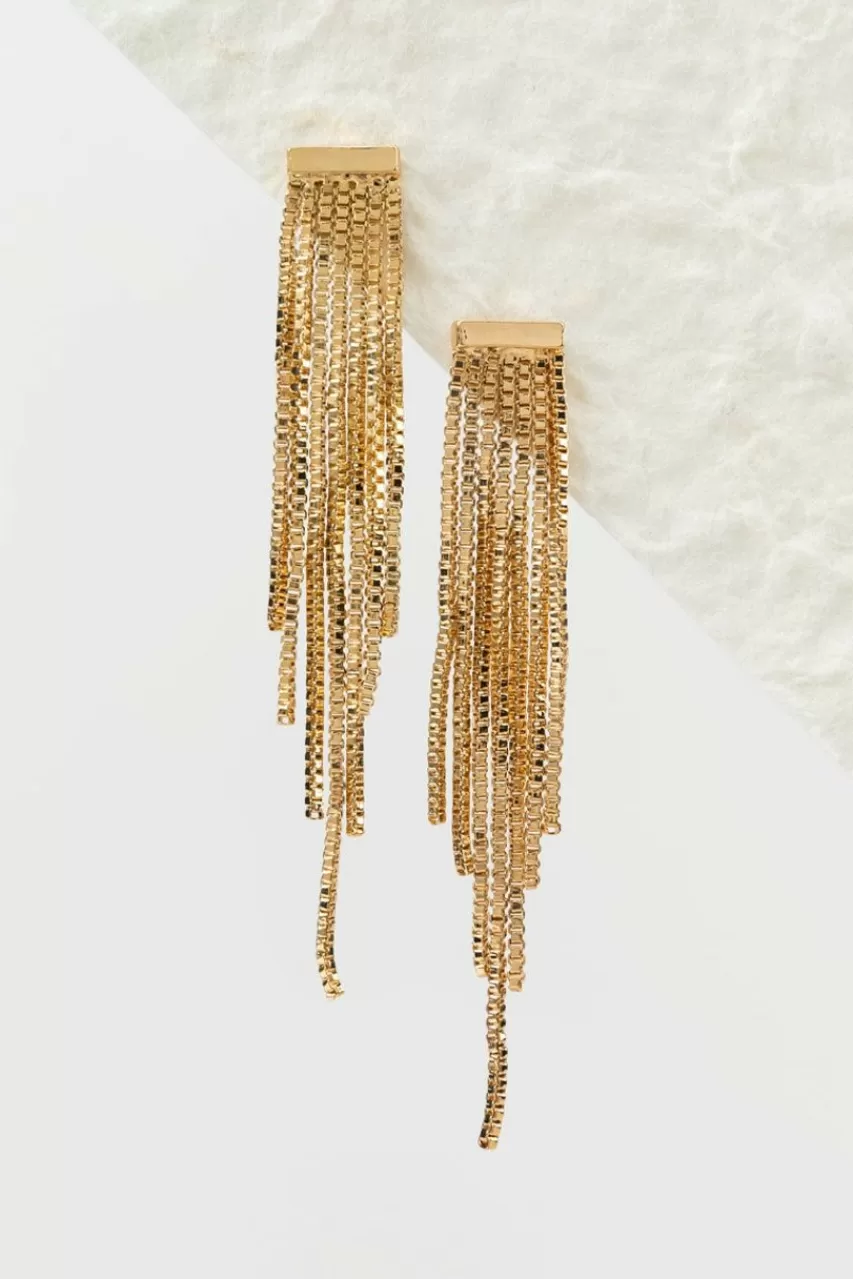 Francesca's Melody Liquid Metal Chain Drop Earrings