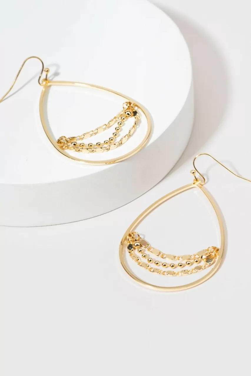 Francesca's Meredith Chain Tear Drop Earrings