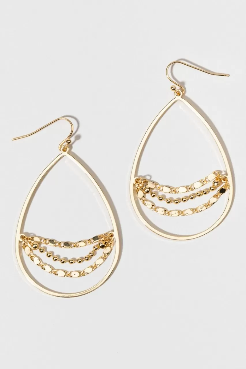 Francesca's Meredith Chain Tear Drop Earrings