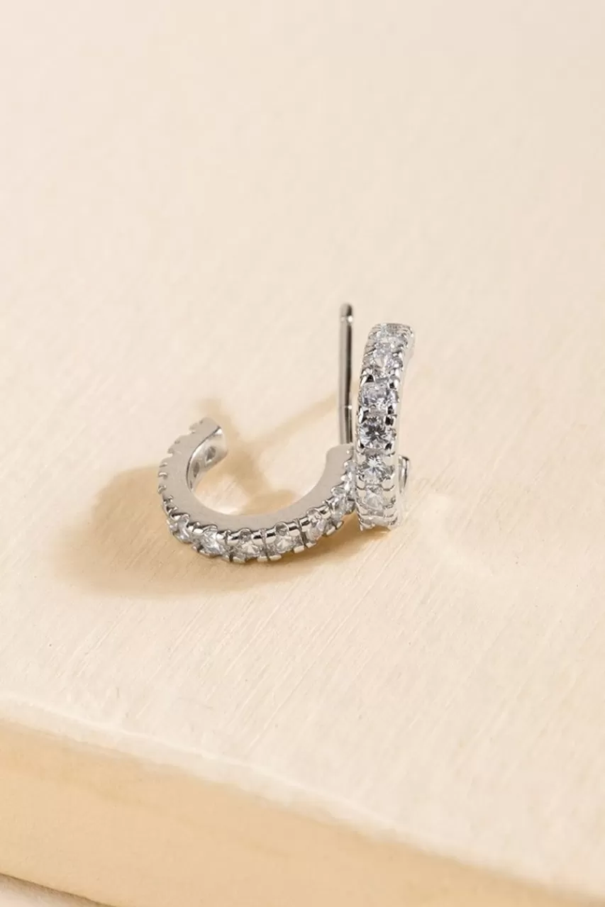 Francesca's Mileva Crystal Huggie Hoop Earrings