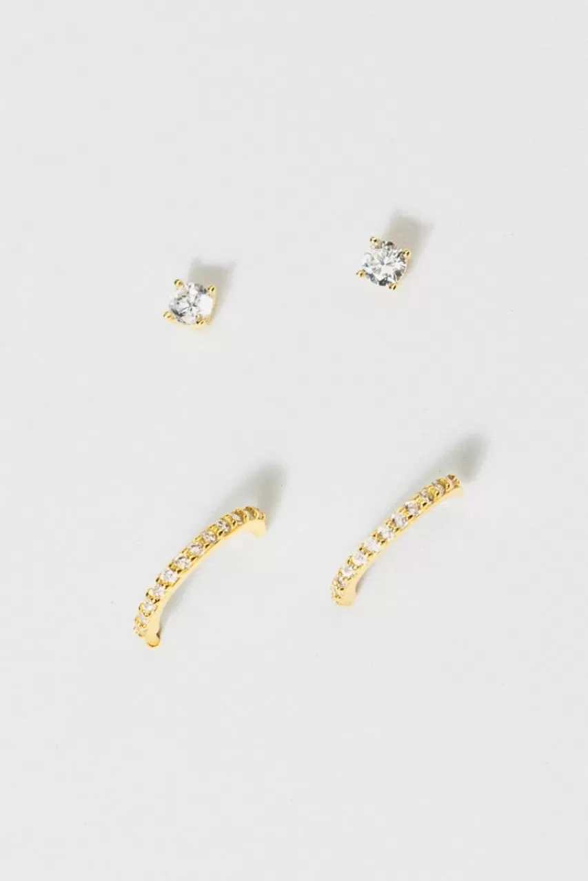 Francesca's Milla Crystal Stud Set