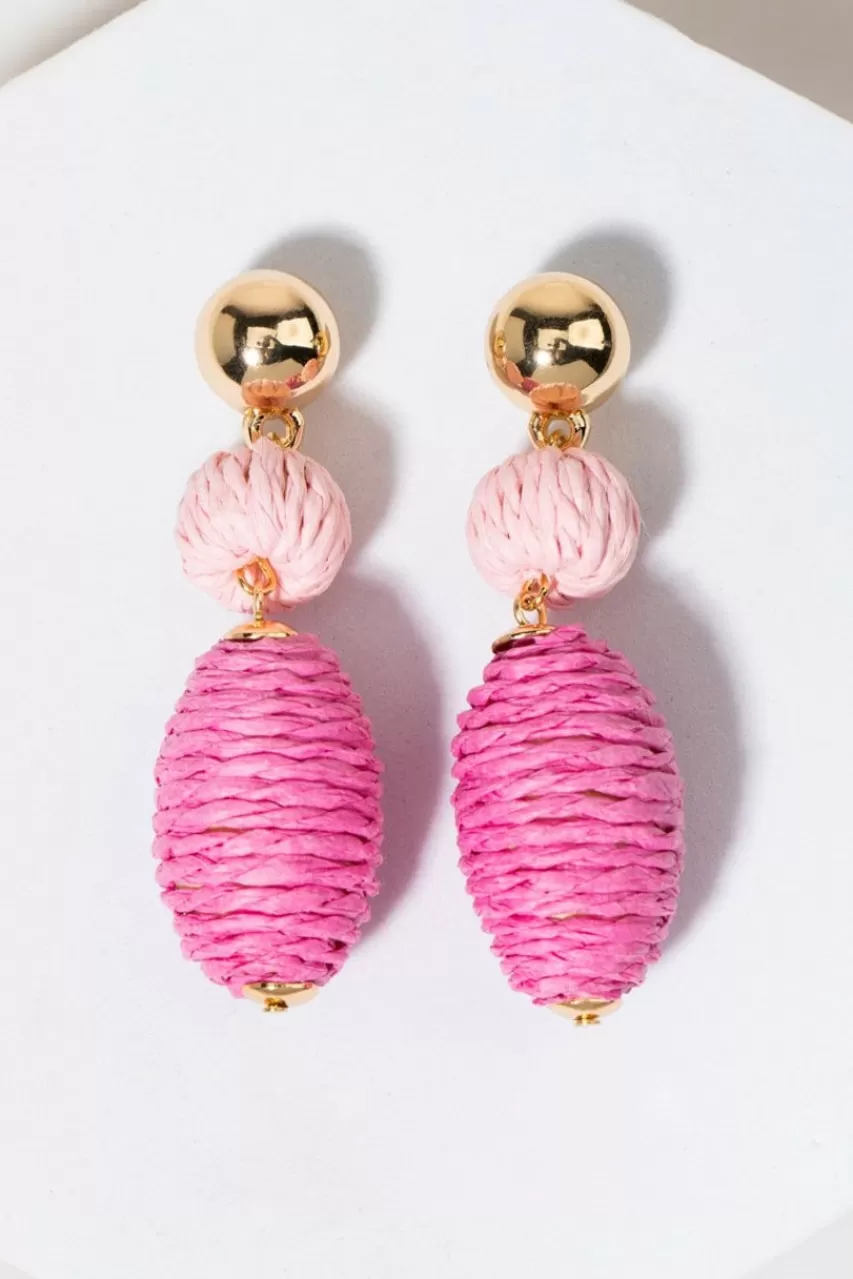 Francesca's Millie Rattan Wrapped Baubles Earrings