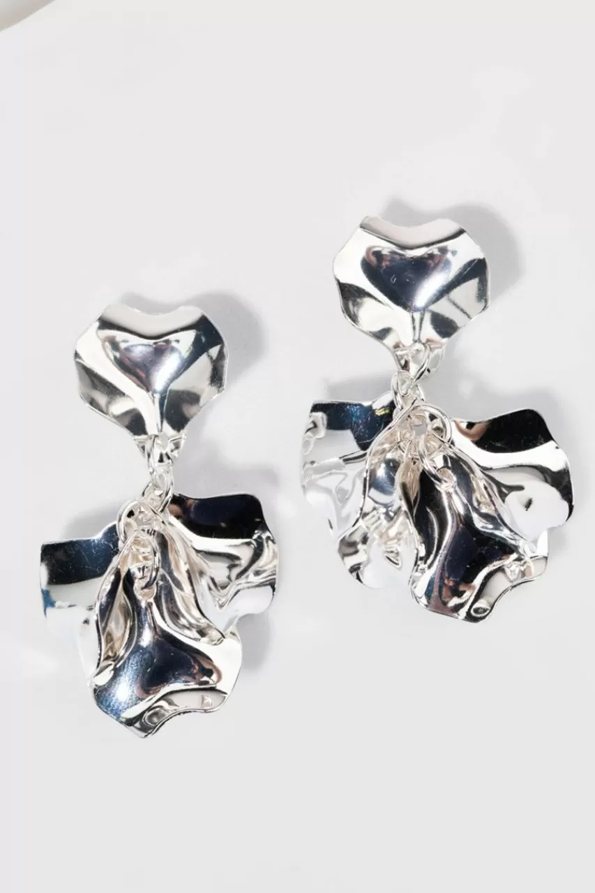 Francesca's Misty Metal Petals Dangle Earrings