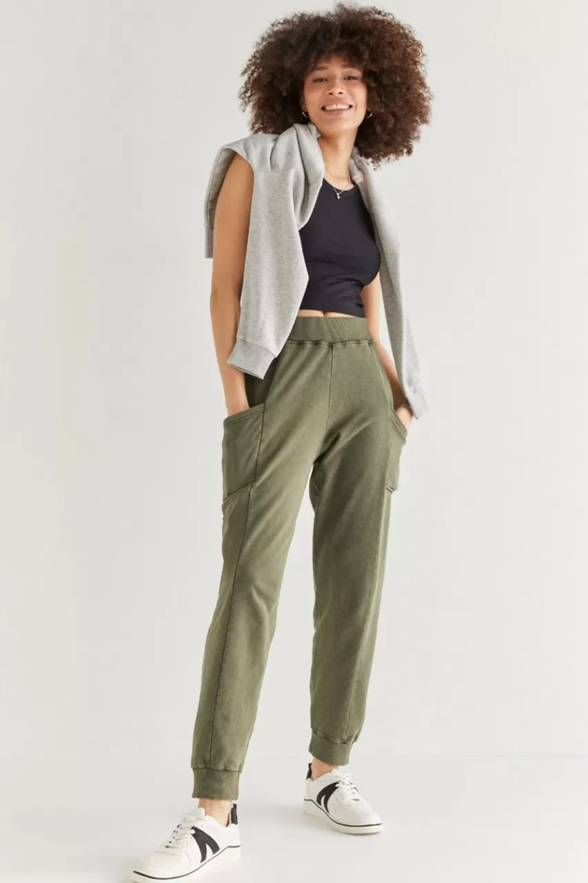 Francesca's Molly Drawstring Acid Wash Joggers