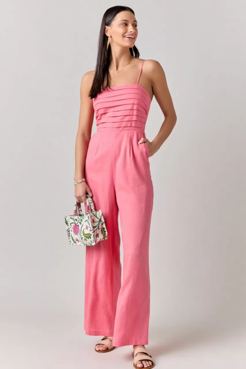 Francesca's Natalee Pleated Upper Jumpsuit