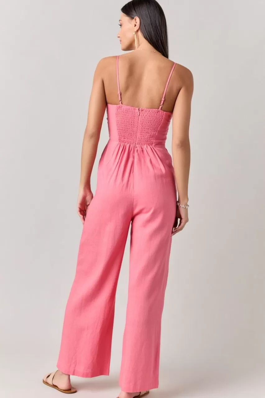 Francesca's Natalee Pleated Upper Jumpsuit