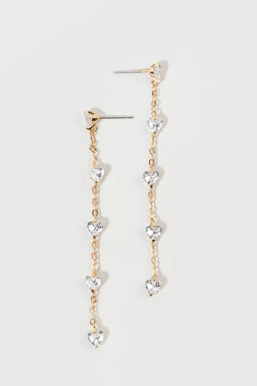 Francesca's Natasha Floating Heart Diamond Earrings