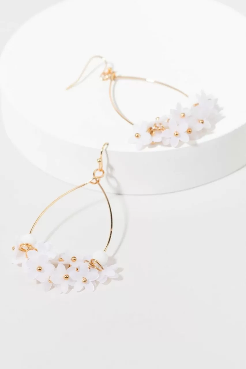 Francesca's Nell Beaded Flower Drop Earrings