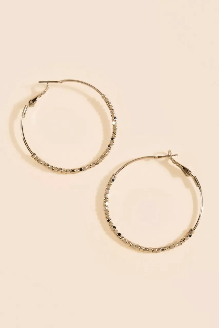 Francesca's Nia Large Beaded Hoops