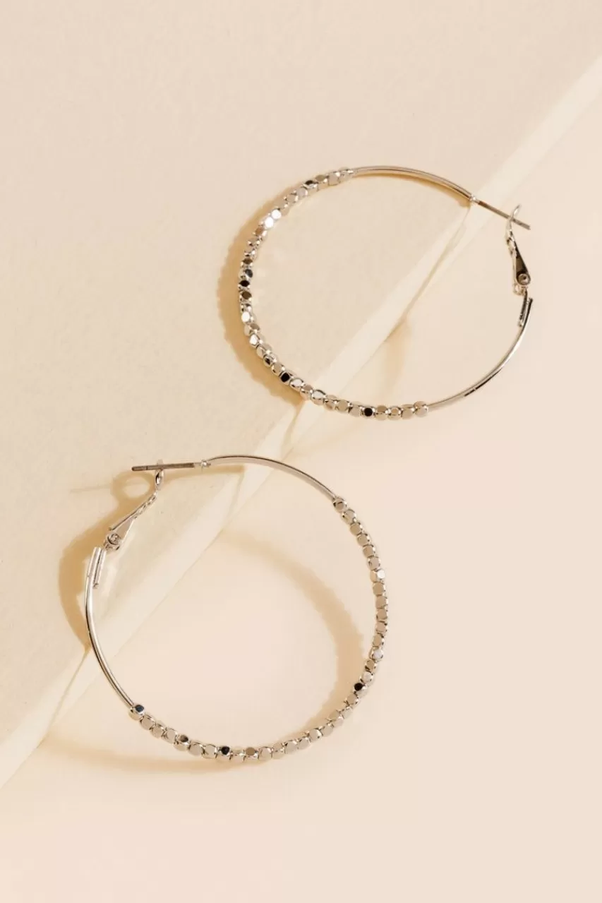 Francesca's Nia Large Beaded Hoops