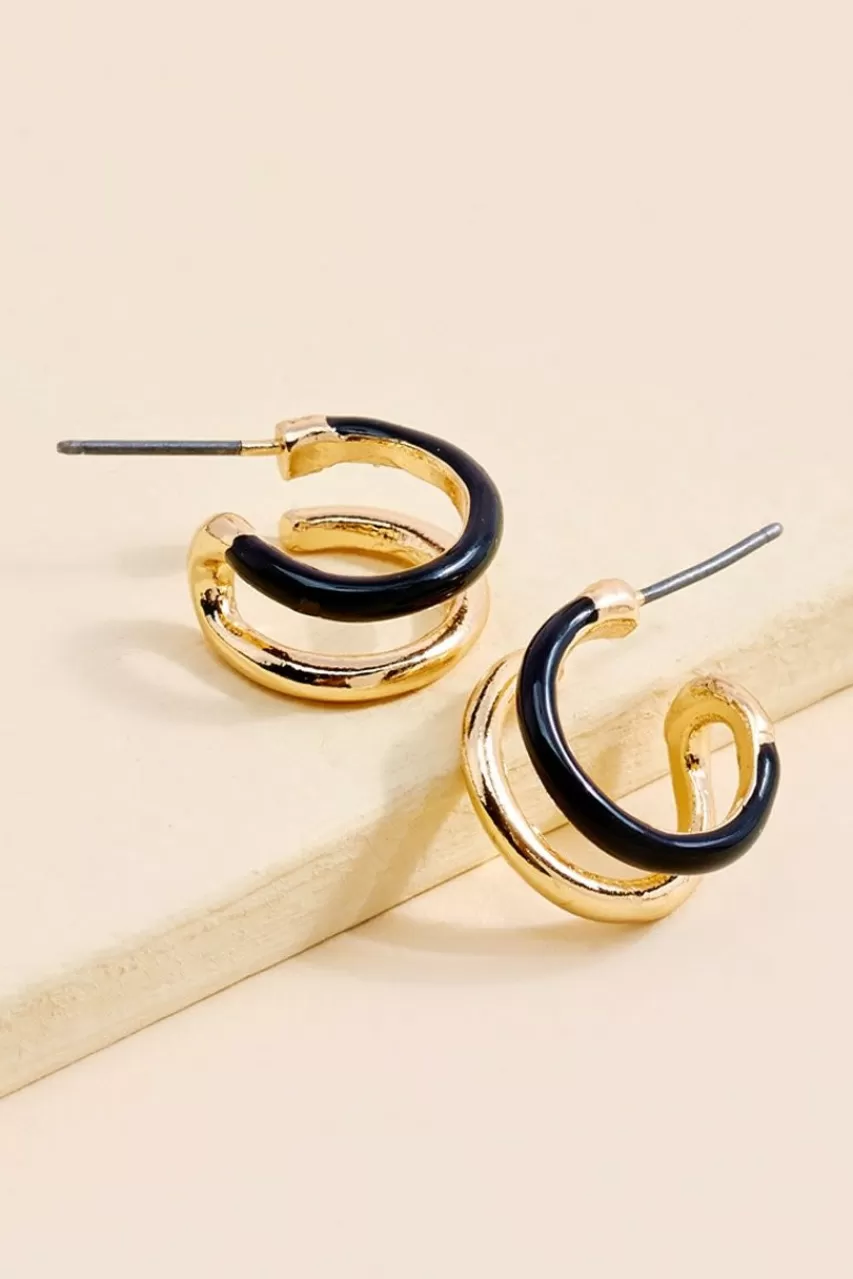 Francesca's Nicole Half Cuff Huggie Hoop Earrings