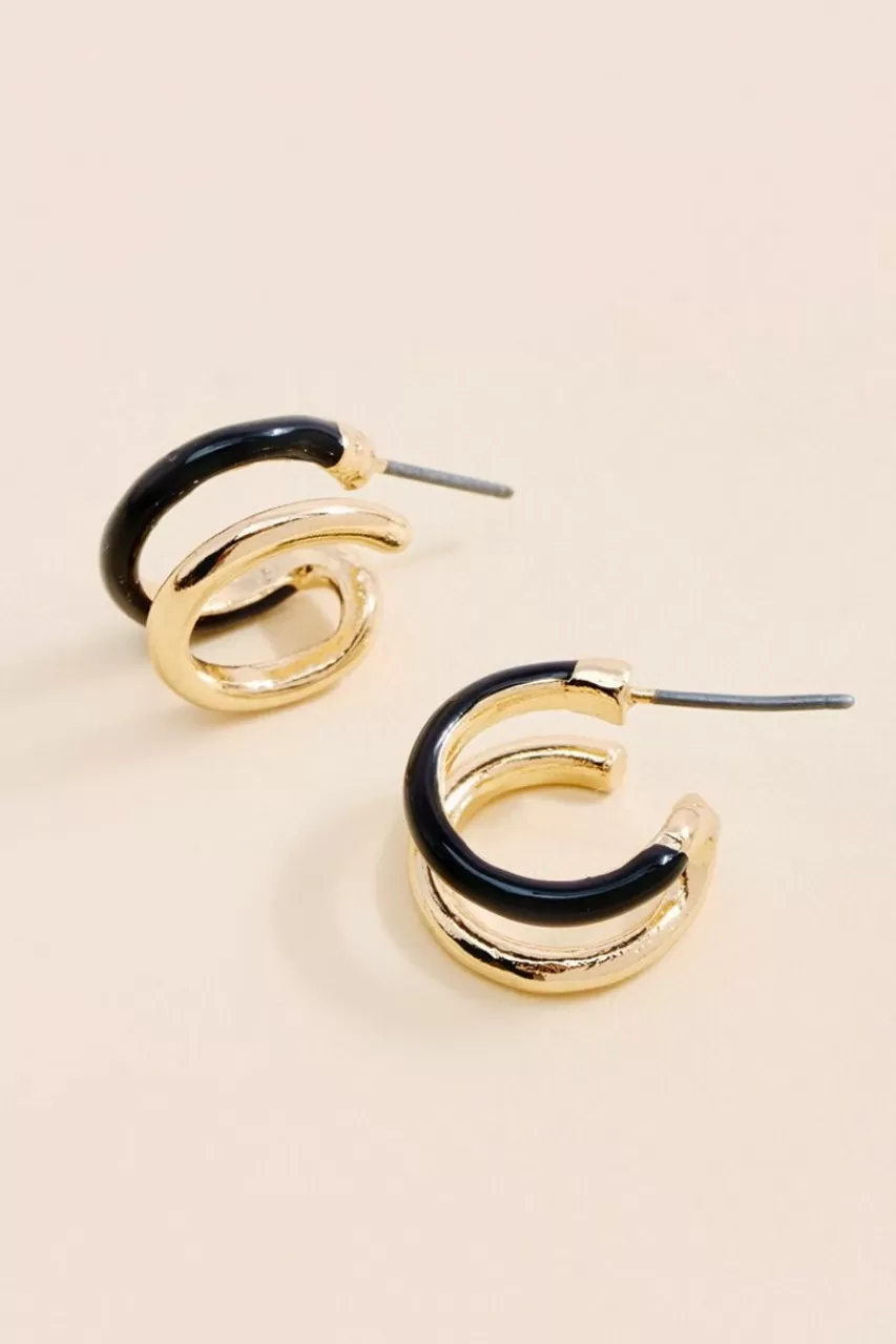 Francesca's Nicole Half Cuff Huggie Hoop Earrings