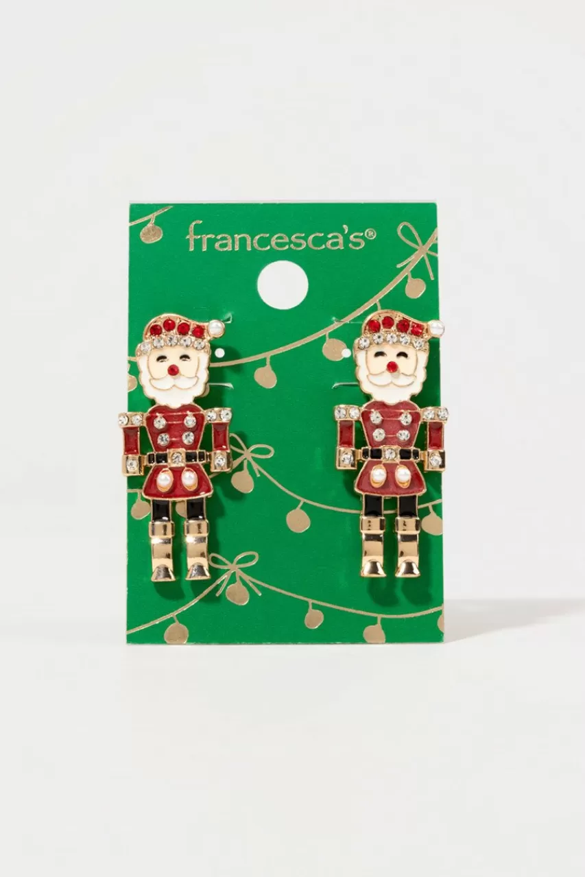 Francesca's Nutcracker Santa Drop Earrings