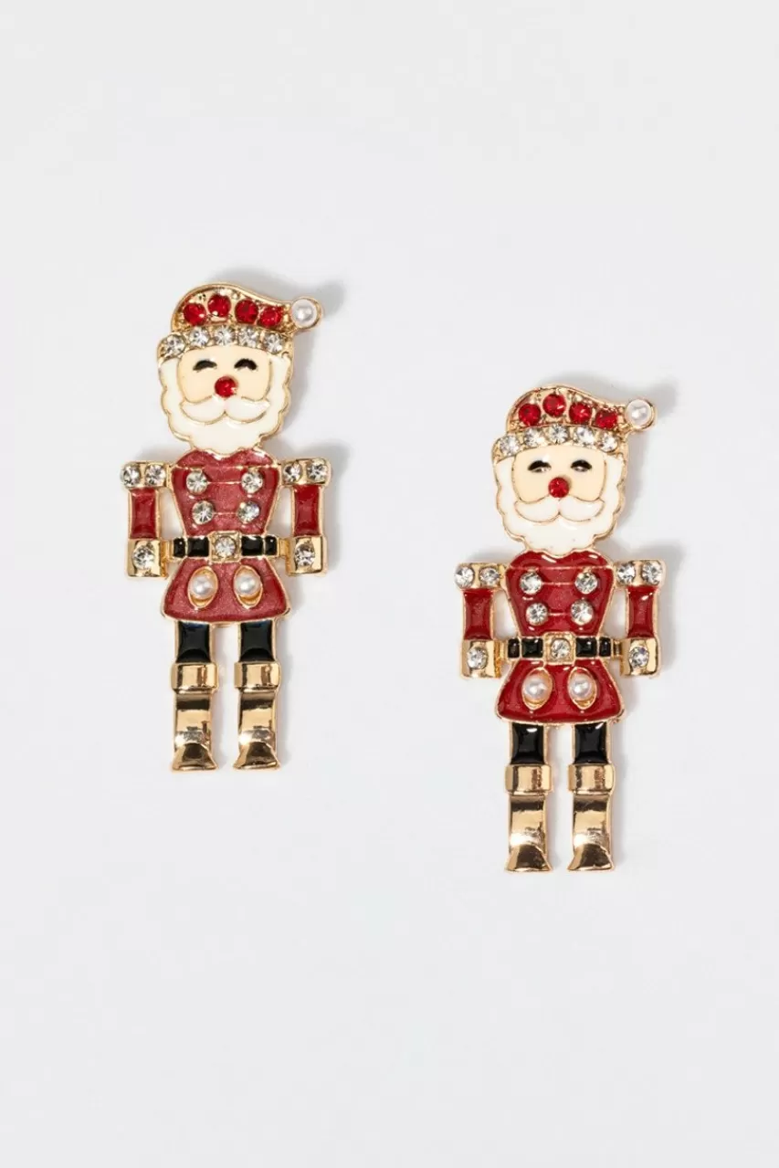 Francesca's Nutcracker Santa Drop Earrings