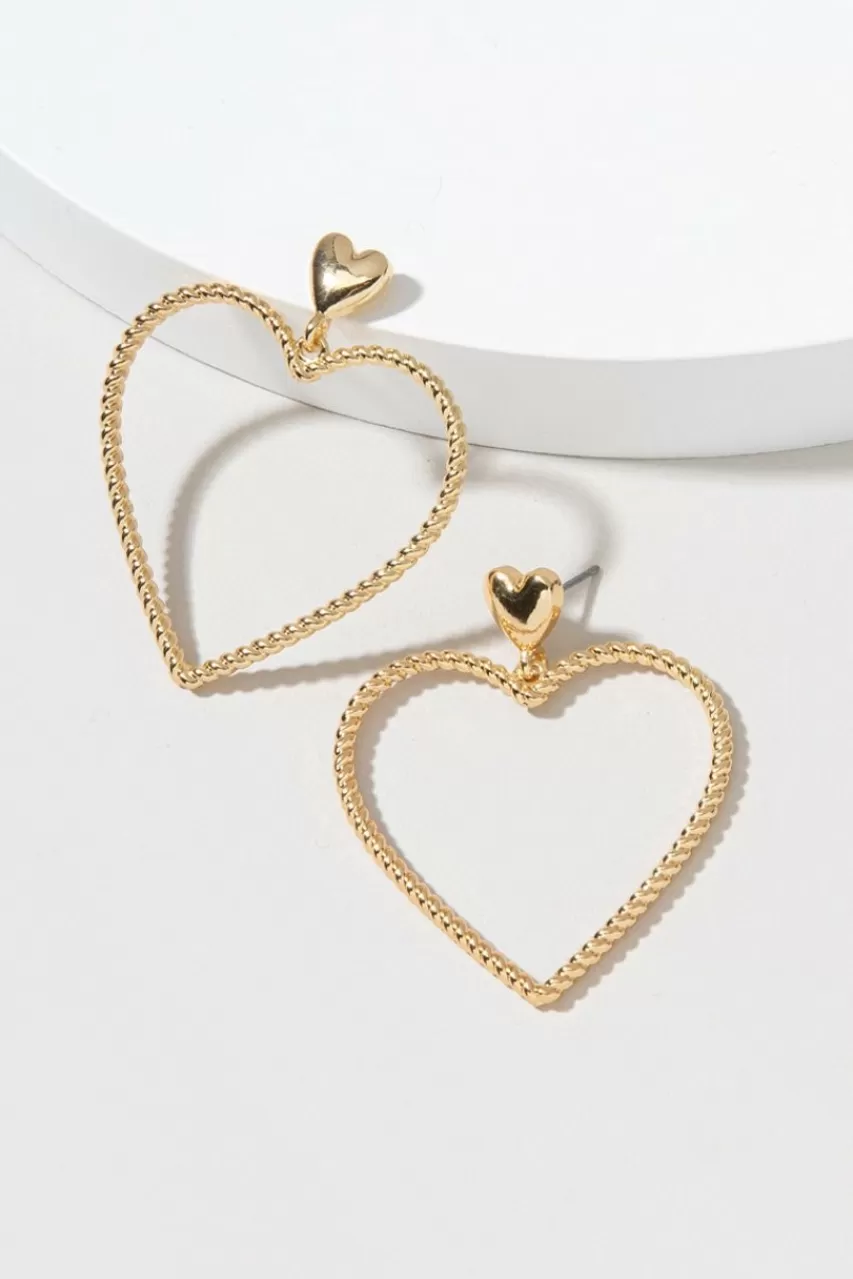 Francesca's Olivia Open Heart Drop Earrings