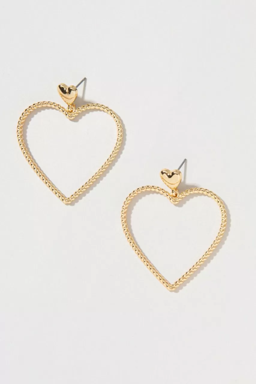 Francesca's Olivia Open Heart Drop Earrings