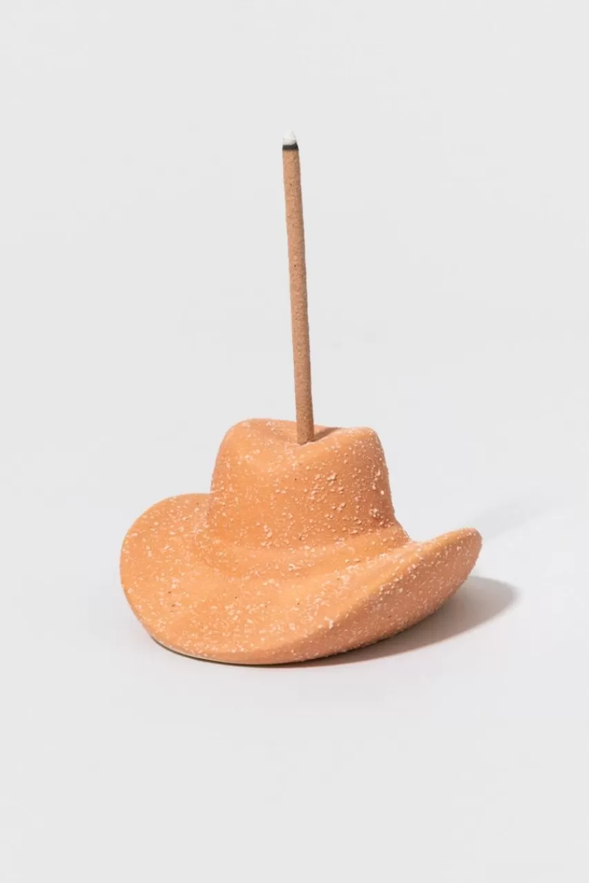 Francesca's Paddywax Terracotta Ceramic Cowboy Hat Incense Holder