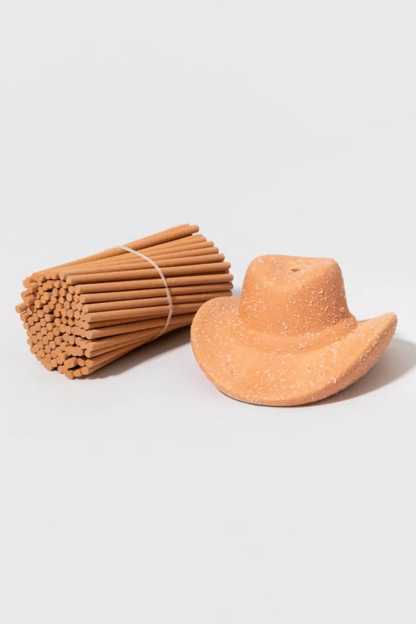 Francesca's Paddywax Terracotta Ceramic Cowboy Hat Incense Holder