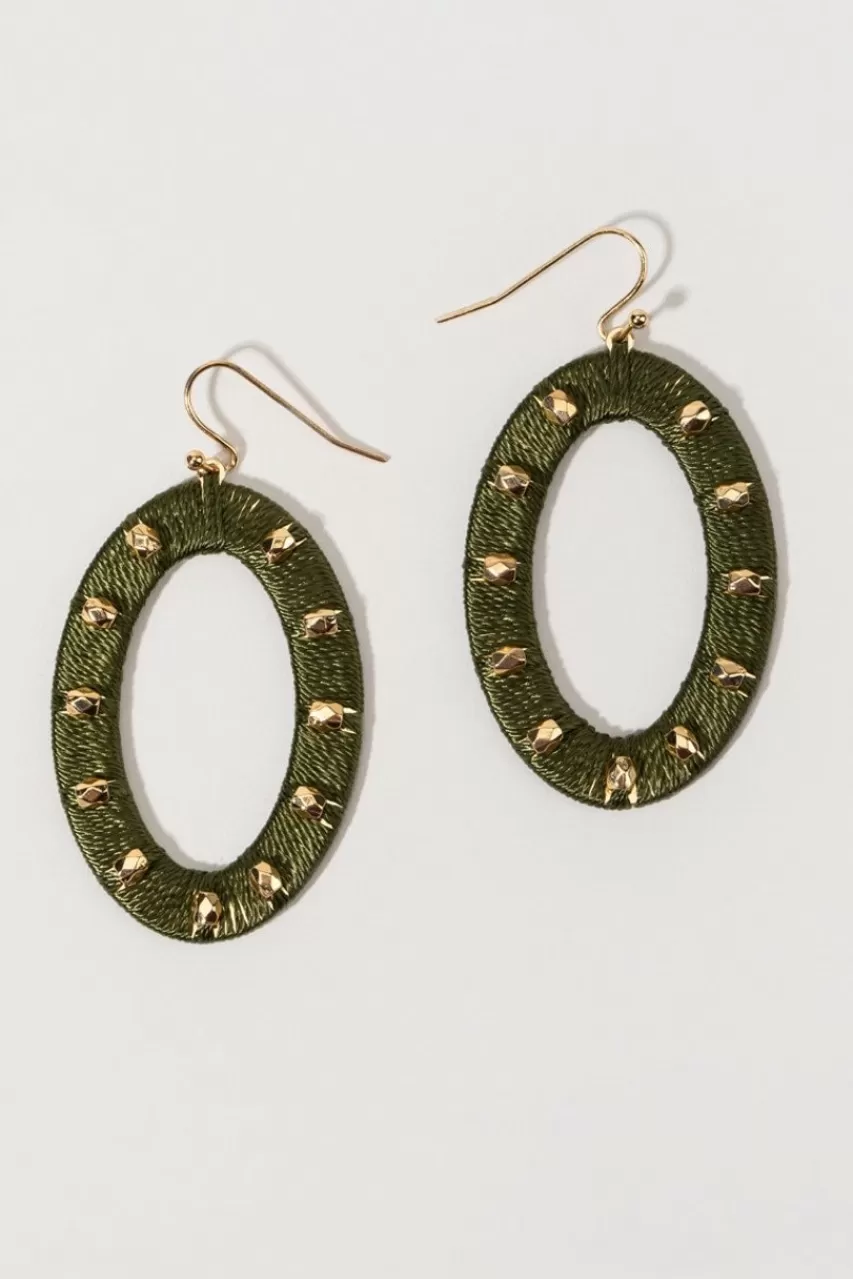 Francesca's Parker Thread Wrapped Oval Beaded Earrings