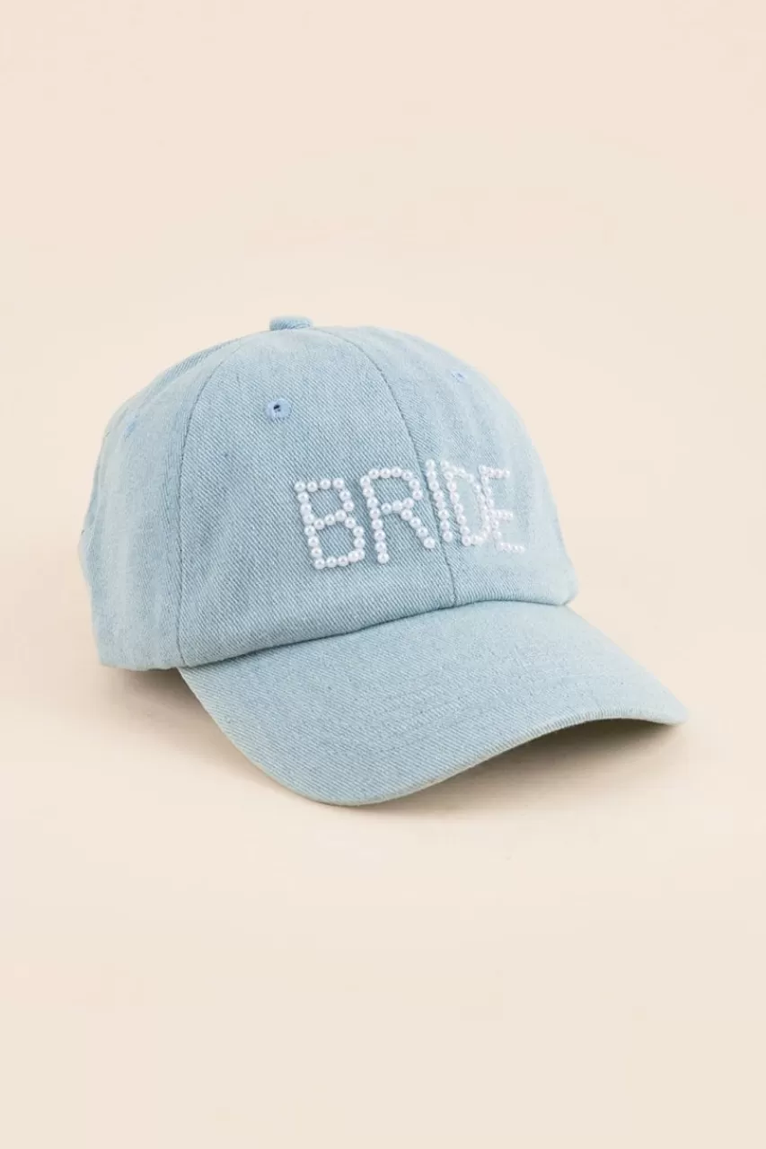 Francesca's Pearl Embellished Bride Baseball Hat