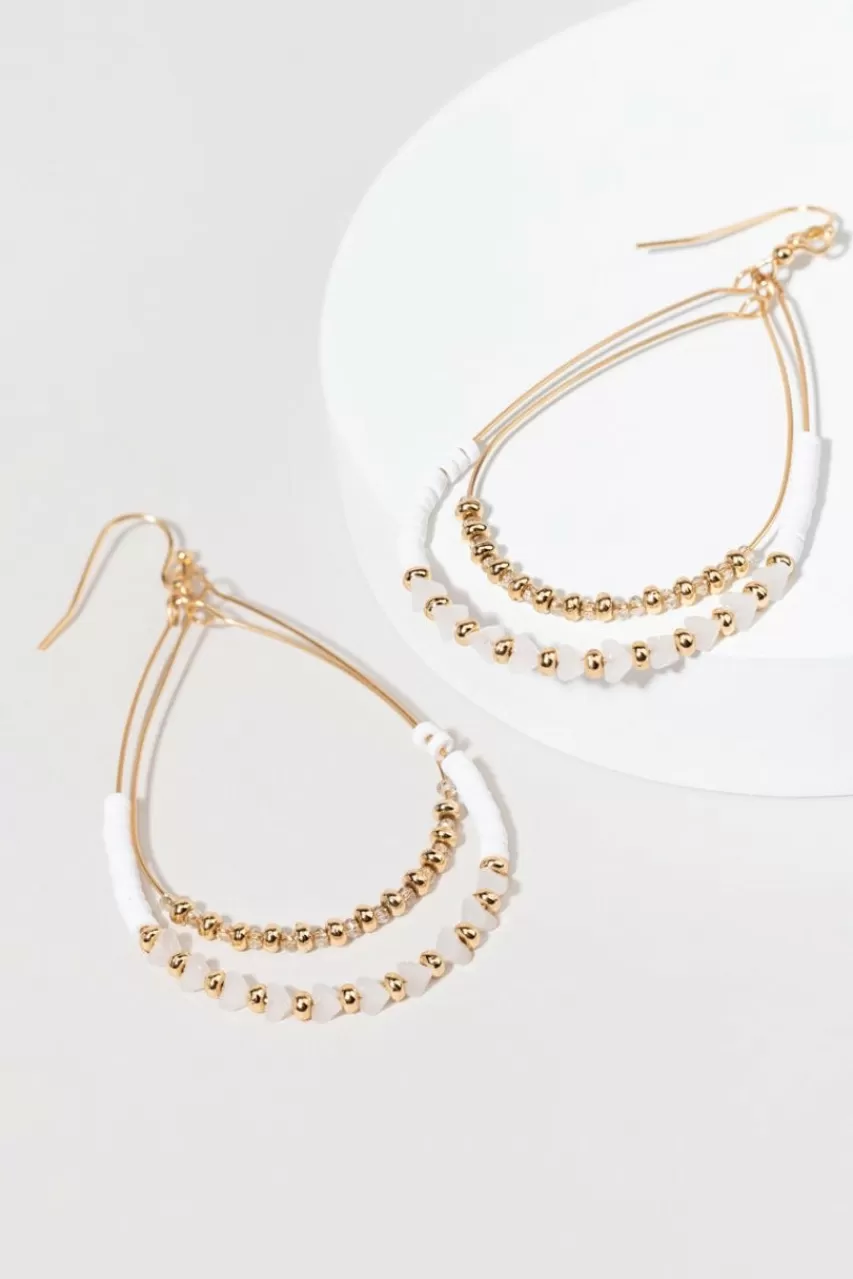 Francesca's Rachel Beaded Tear Drop Earrings