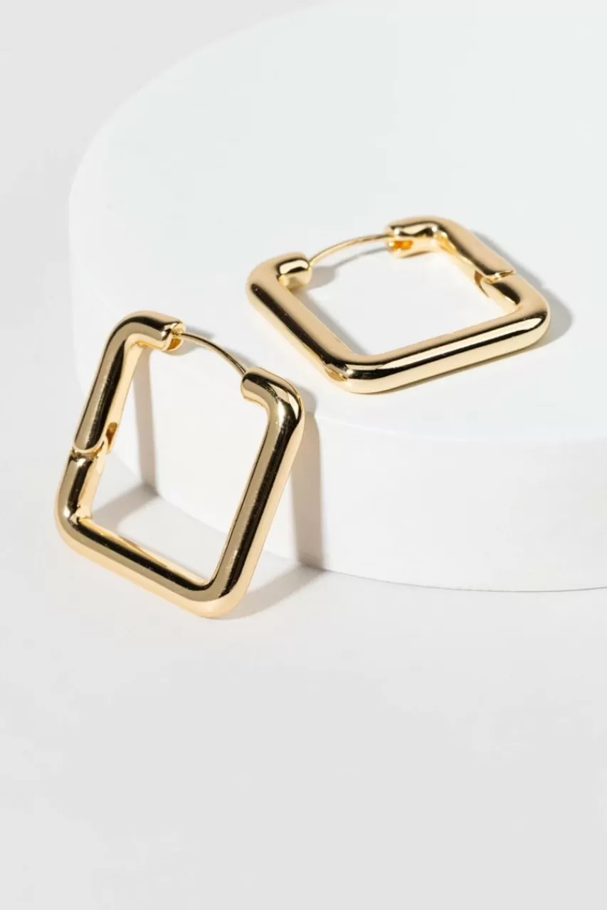 Francesca's Robbie Large Square Hoop Earrings