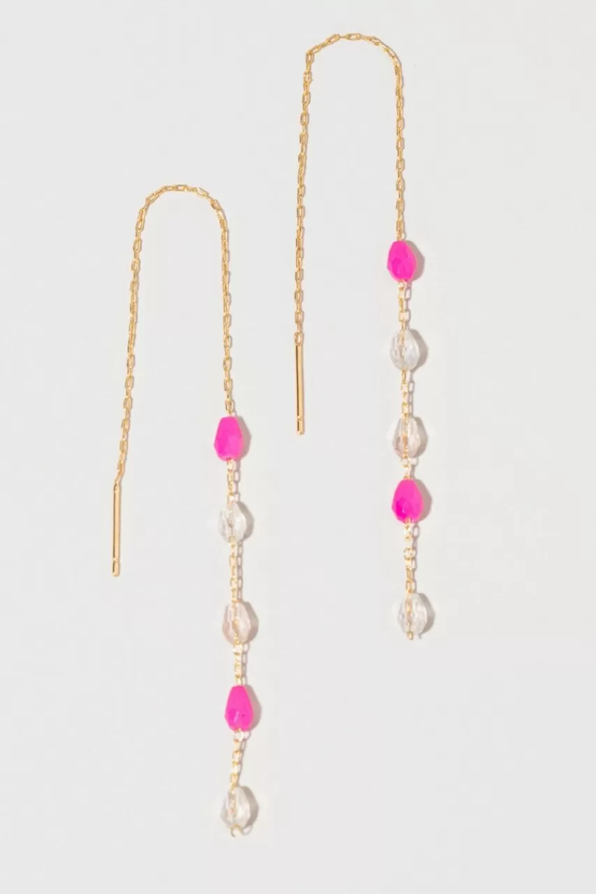 Francesca's Rosa Delicate Glass Bead Earrings