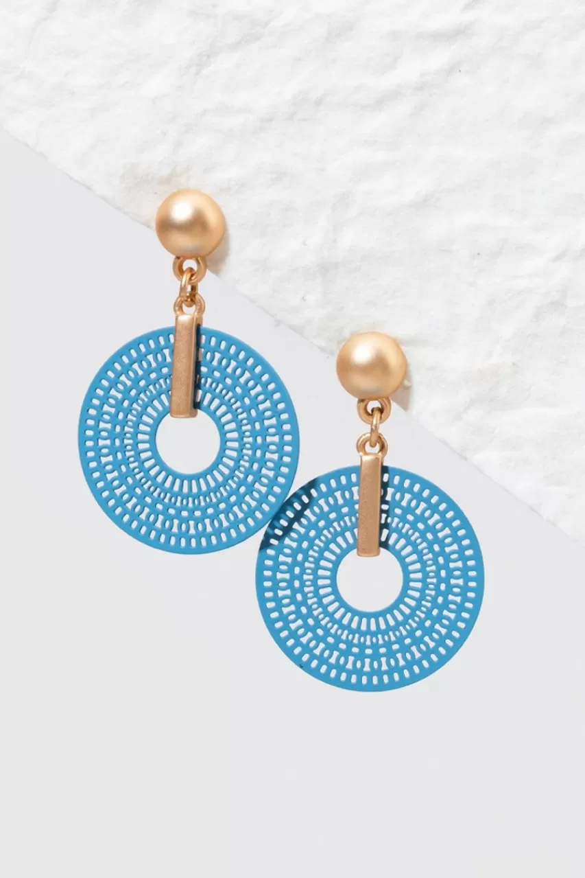 Francesca's Rosa Matte Painted Filigree Circle Earrings