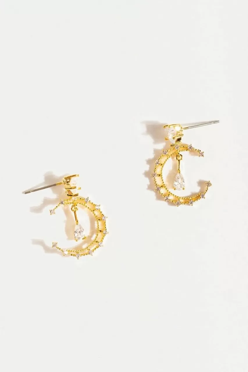 Francesca's Ryan Pave Moon Charm Earrings