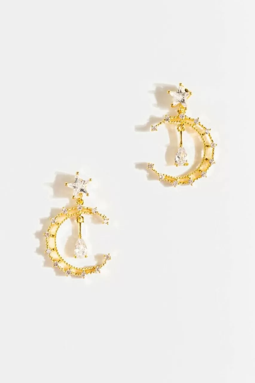 Francesca's Ryan Pave Moon Charm Earrings