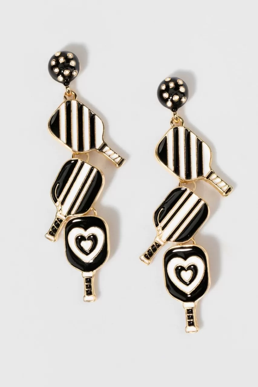 Francesca's Sandra Pickleball Enamel Earrings