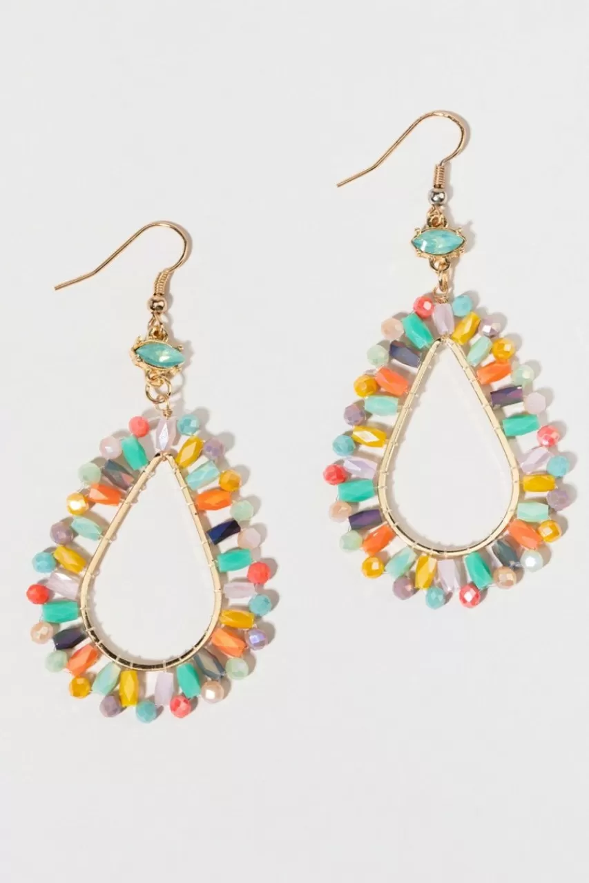 Francesca's Shari Glass Fan Drop Earrings