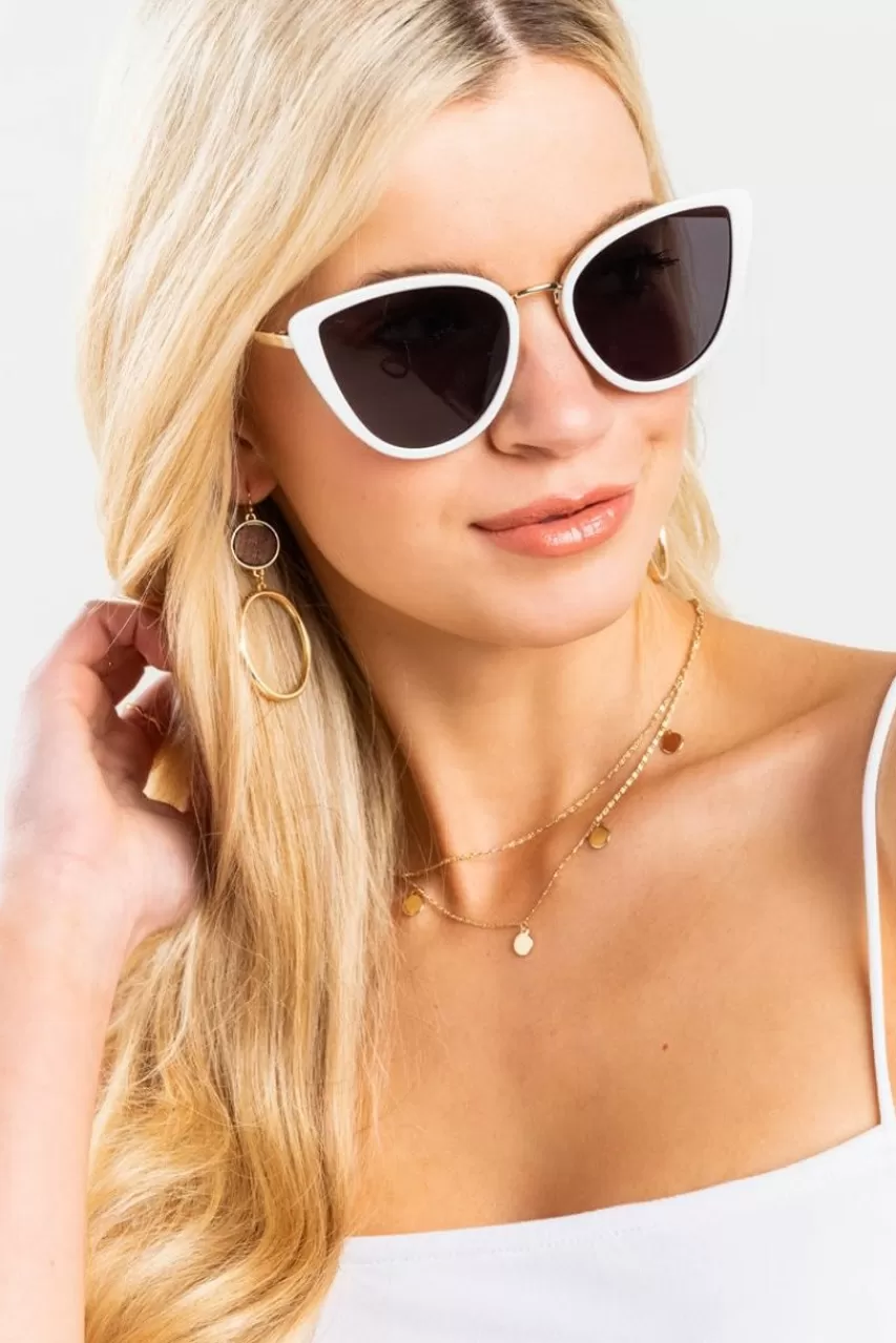 Francesca's Sherri Oversized Cat Eye Sunglasses In