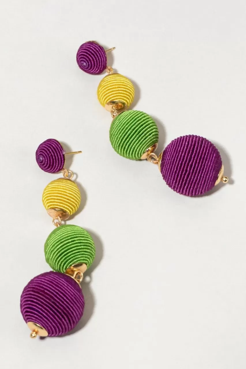 Francesca's Shirley Mardi Gras Baubles Chandelier Earrings