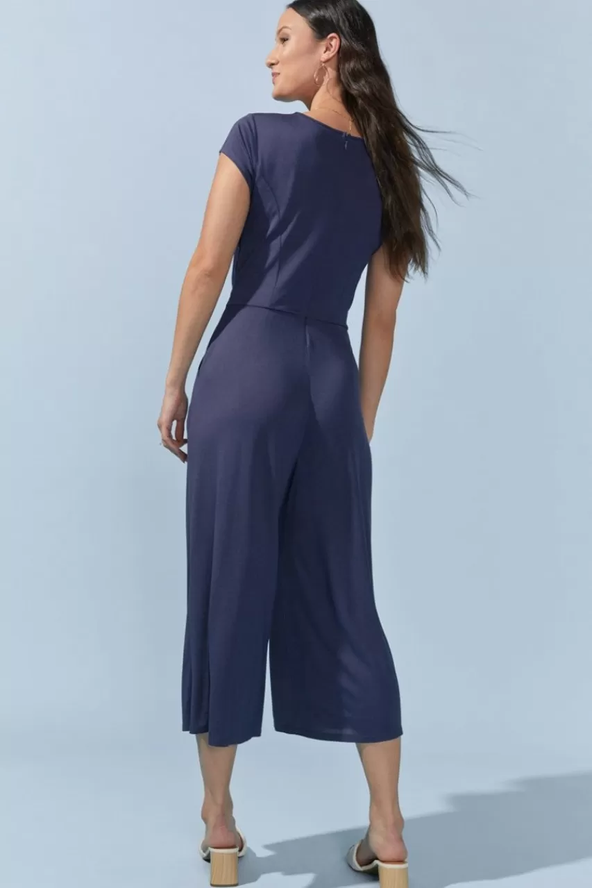 Francesca's Shirley Tie Front Jumpsuit