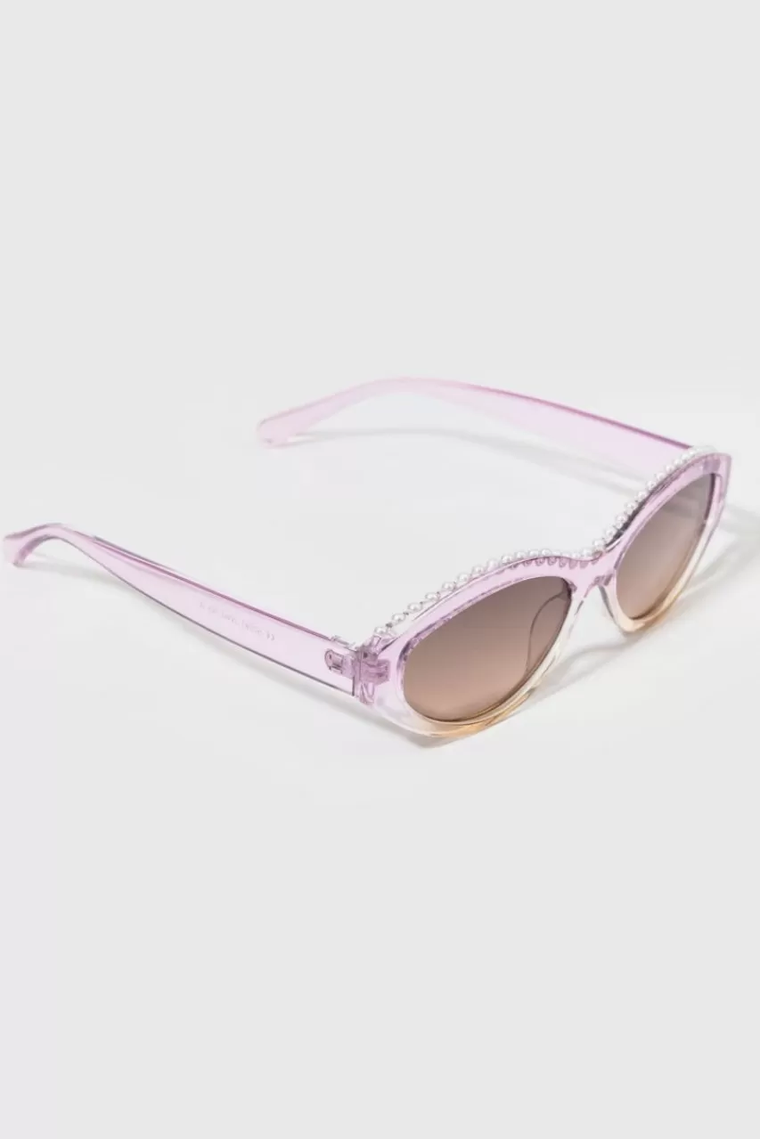 Francesca's Sidney Pearl Top Oval Sunglasses