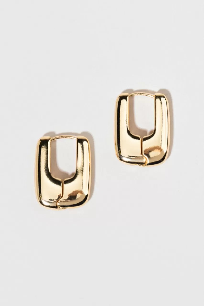 Francesca's Silvia Rounded Rectangle Hoop Earrings