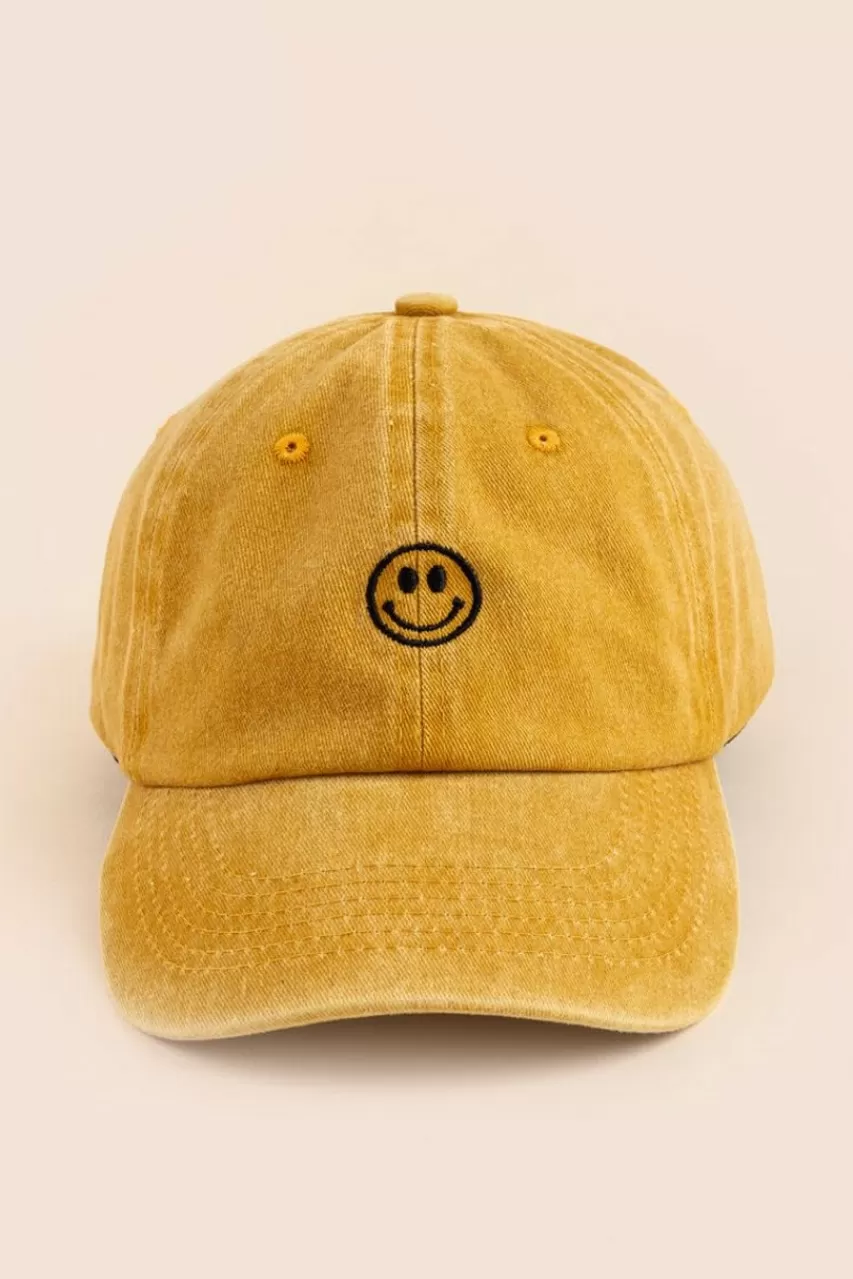 Francesca's Smiley Face Icon Baseball Hat