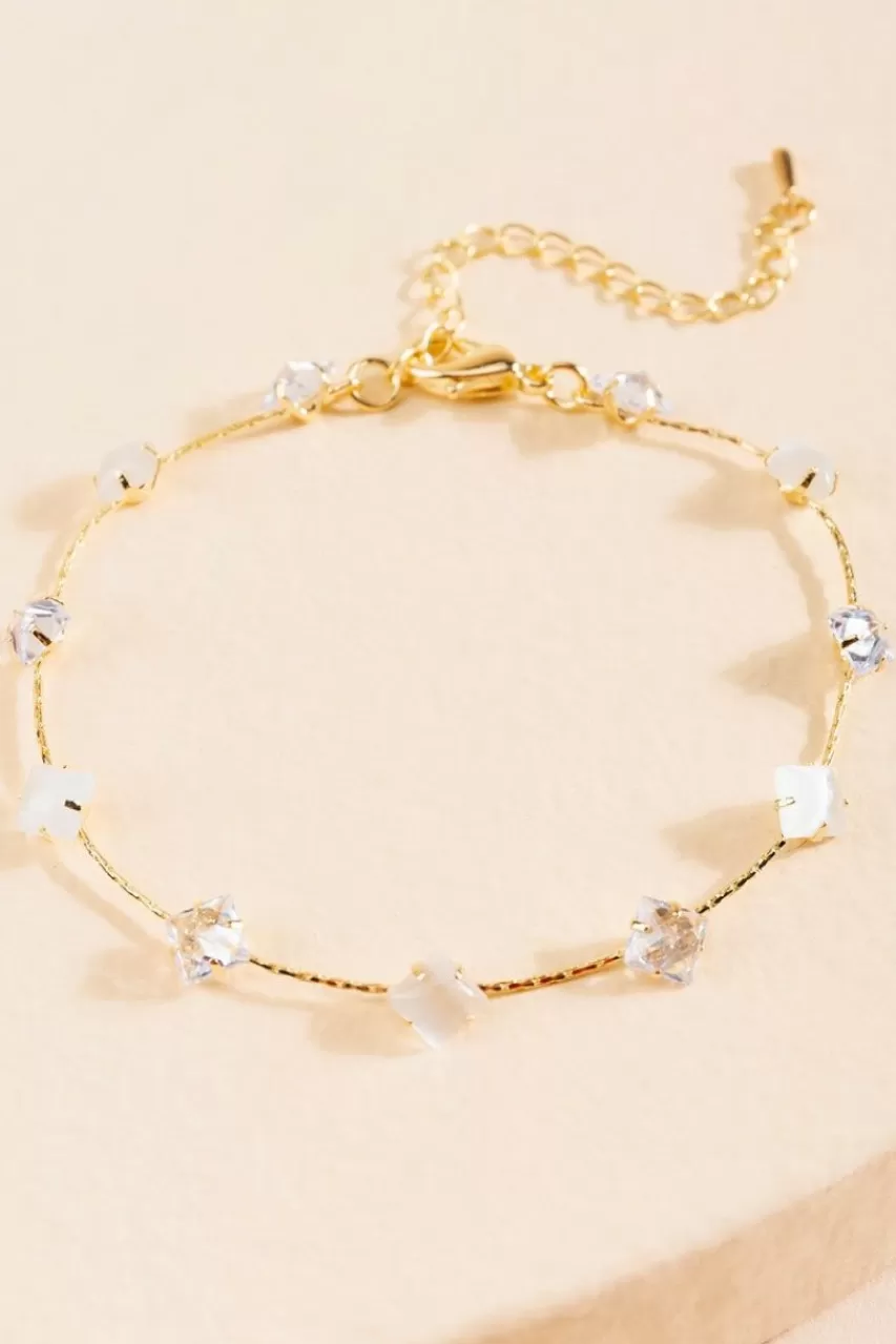 Francesca's Sophia Cateye Station 14K Gold Dipped Bracelet