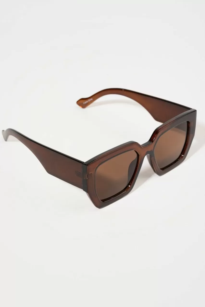 Francesca's Sophiee Oversized Angular Sunglasses