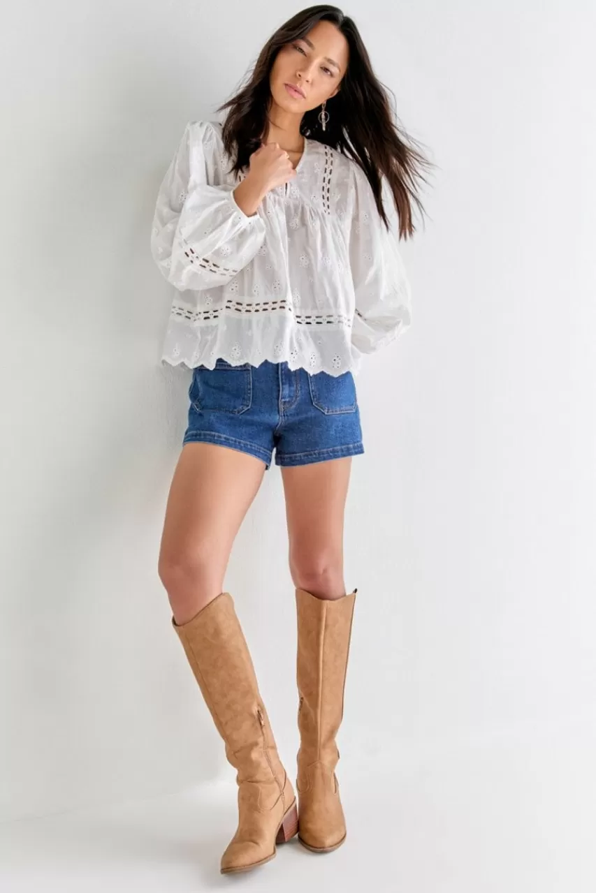 Francesca's Stella Eyelet Blouse